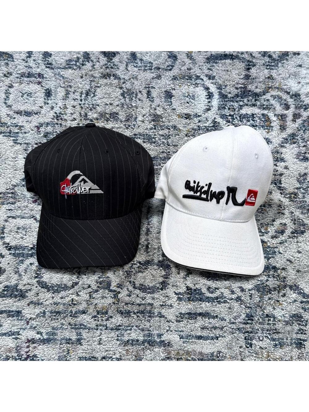 Quiksilver black & white pinstripe hats  #surf #skate